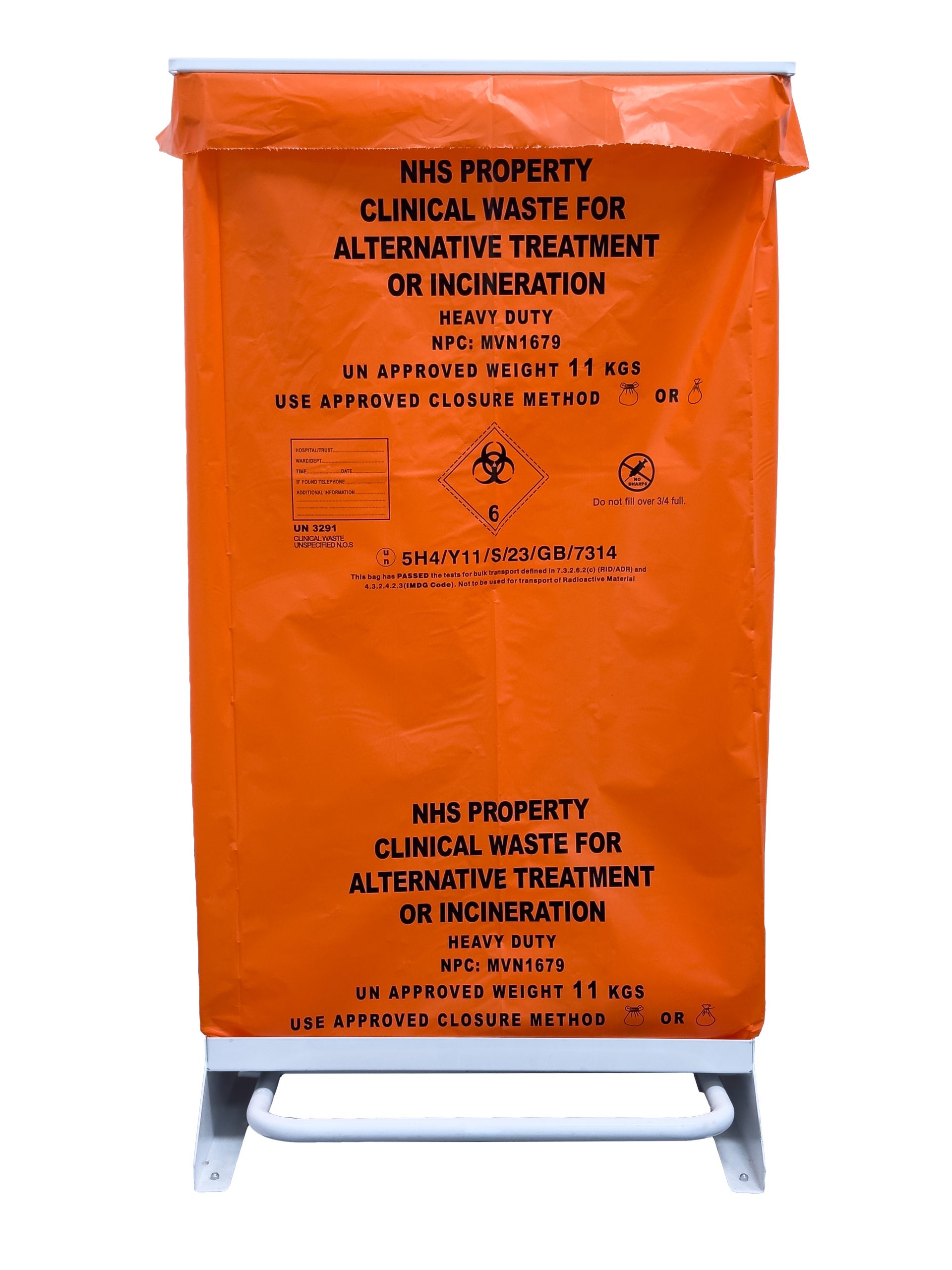 Orange Clinical Waste Bags GV Health