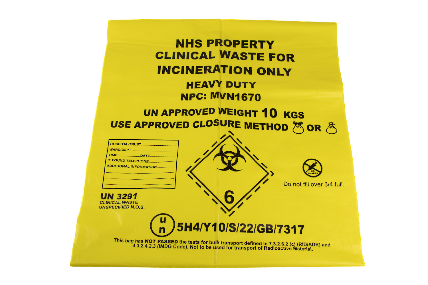 PENTAMED BiohazardBioMedical Waste Poly Bag  YELLOW Color Clinical Bag   Non Chlorinated  Above 50 Microne